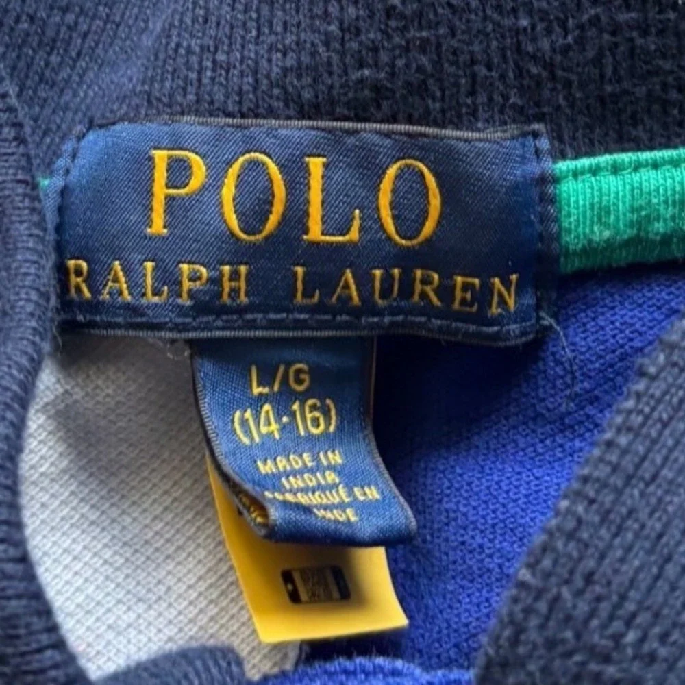 Polo Ralph Lauren Color Block Polo Youth Size L 14-16